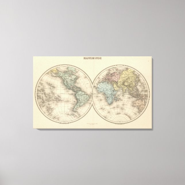 World maps canvas print (Front)