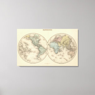 World maps canvas print