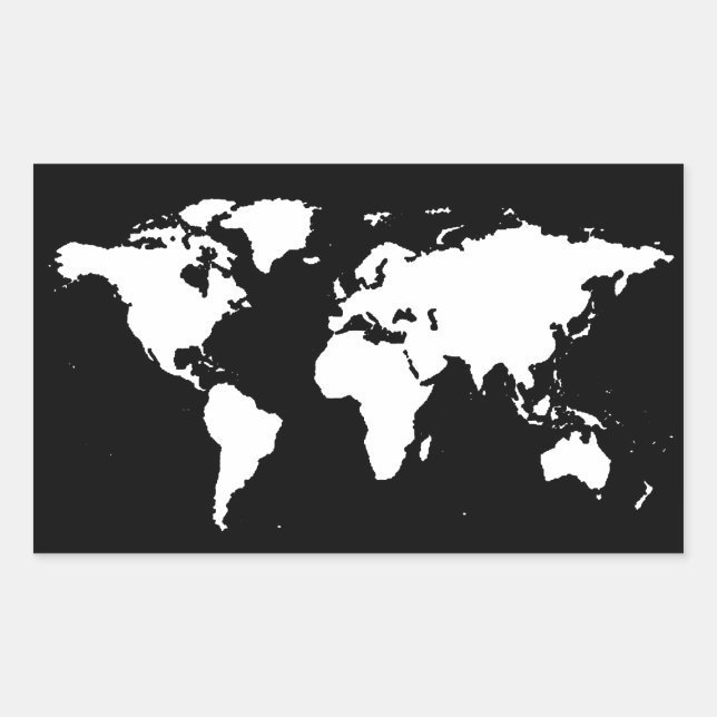 world maps ~ customisable colour rectangular sticker (Front)