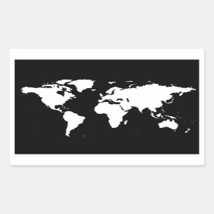 world maps ~ customisable colour rectangular sticker