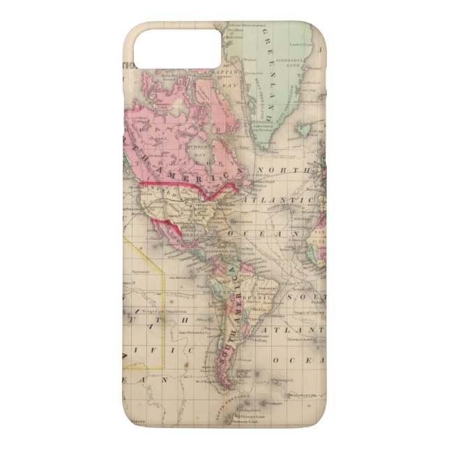 World Mercator proj Map by Mitchell Case-Mate iPhone Case (Back)