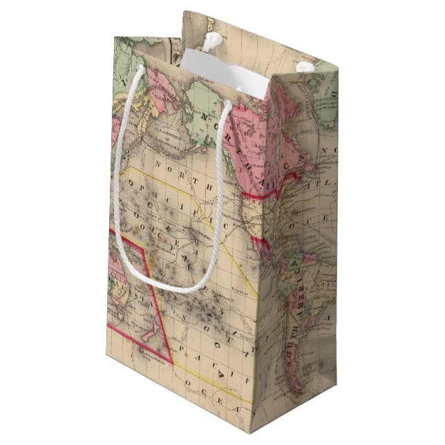 World Mercator proj Map by Mitchell Small Gift Bag (Back Angled)