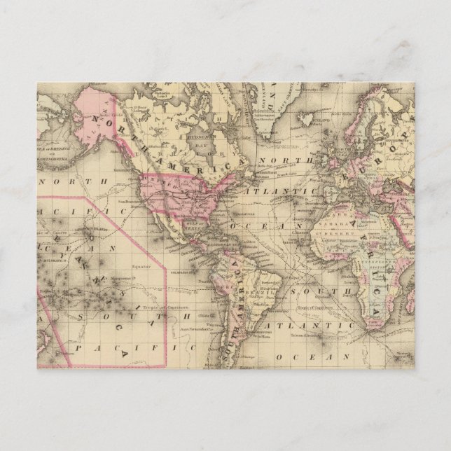 World Mercator proj Postcard (Front)