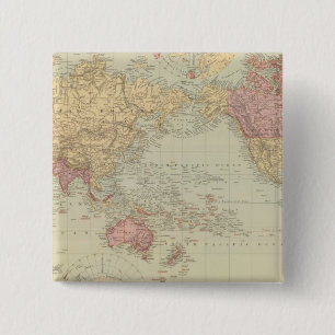 World Mercator's projection 2 15 Cm Square Badge