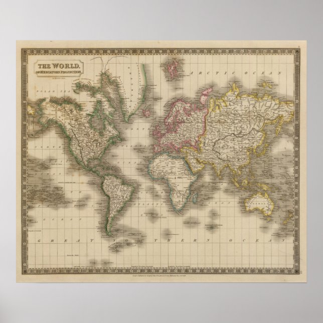 World, Mercator's Projection 2 Poster (Front)