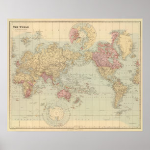World Mercator's projection Poster