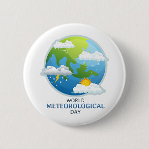 World Meteorological Day 6 Cm Round Badge