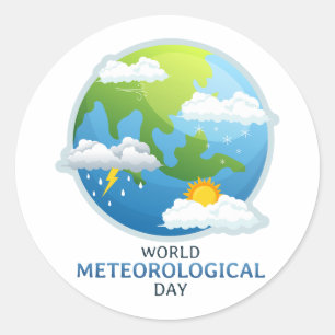 World Meteorological Day Classic Round Sticker