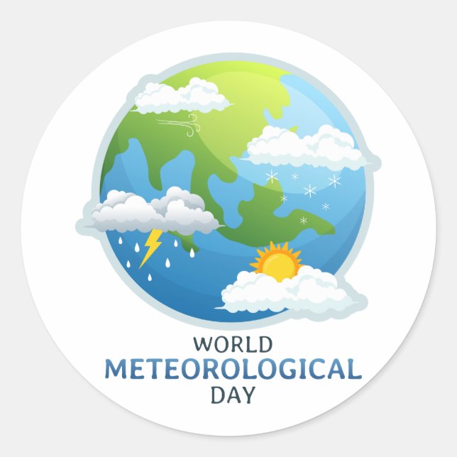 World Meteorological Day Classic Round Sticker (Front)