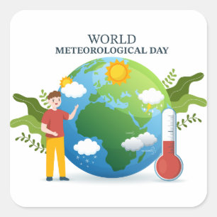 World Meteorological Day Square Sticker