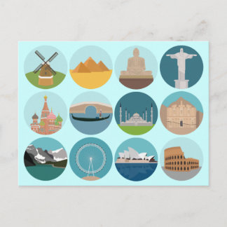 World Monuments Postcard