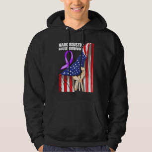 World Narcissistic Abuse Awareness Flag Hand Survi Hoodie