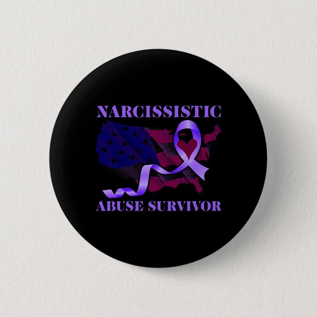 World Narcissistic Abuse Awareness Survivor 6 Cm Round Badge (Front)