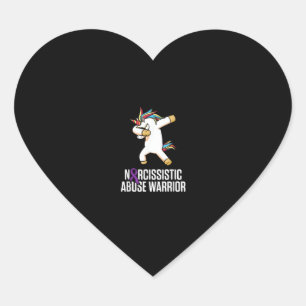 World Narcissistic Abuse Awareness Unicorn Survivo Heart Sticker