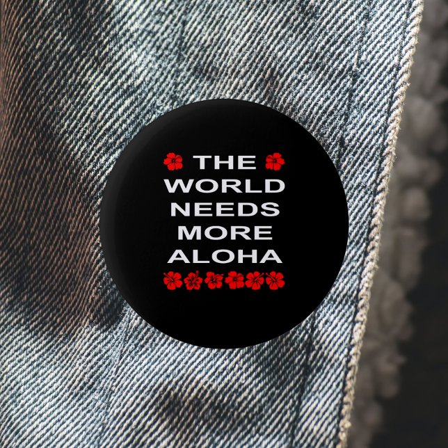 World Needs More Aloha Dark Colour 6 Cm Round Badge (Creator Uploaded)