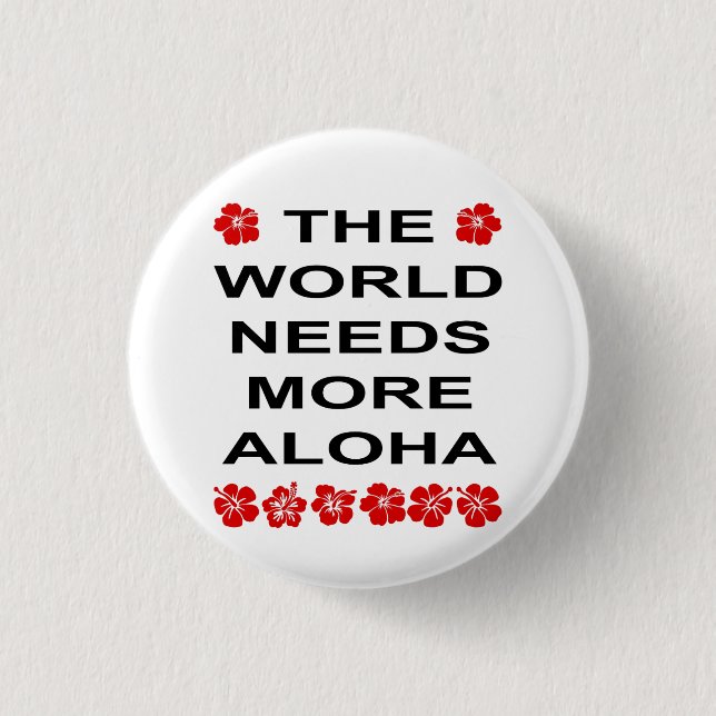 World Needs More Aloha Light-Colour 3 Cm Round Badge (Front)