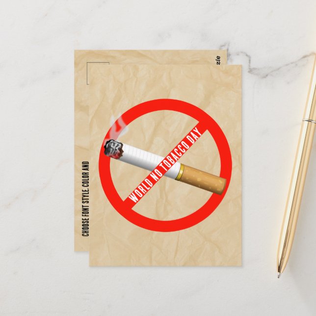 World No Tobacco Day Postcard (Front/Back In Situ)