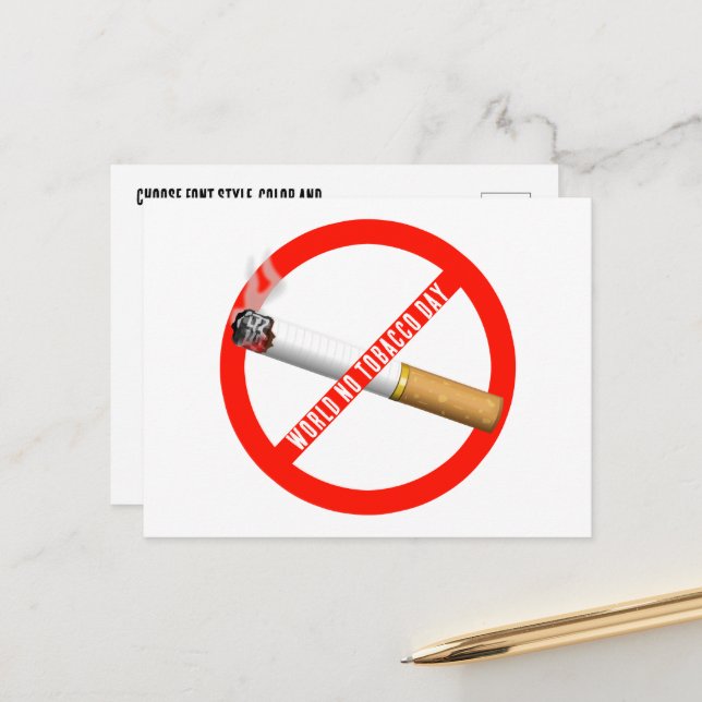 World No Tobacco Day Postcard (Front/Back In Situ)
