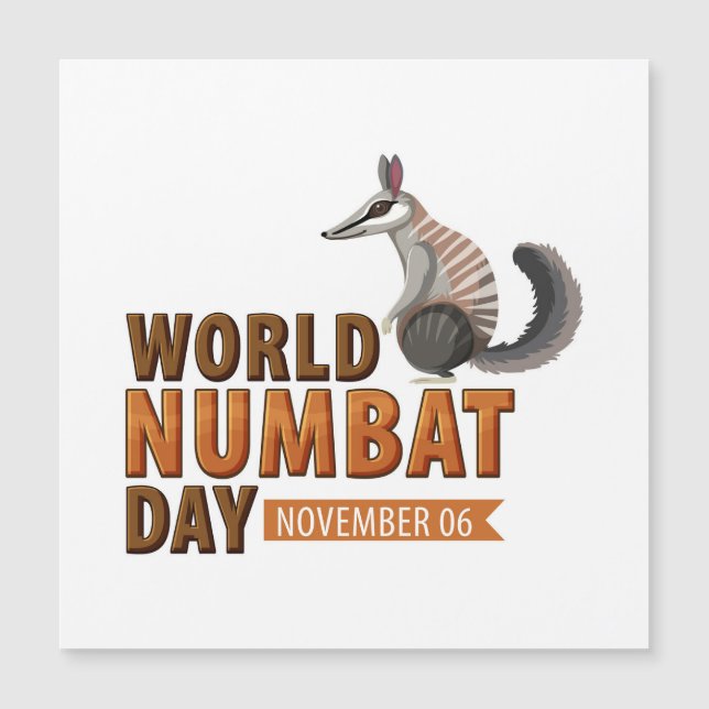 World Numbat Day Magnetic Invitation (Front)