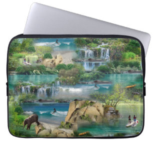 World Ocean Day Celebrations Tissue Paper Laptop Sleeve