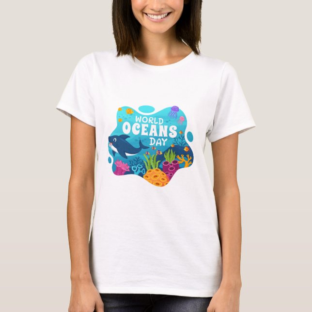 World Oceans Day June 8 2023 Under the Sea T-Shirt (Front)