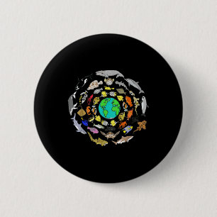 World Oceans Day Sea Life Enviromental Earth Day 6 Cm Round Badge