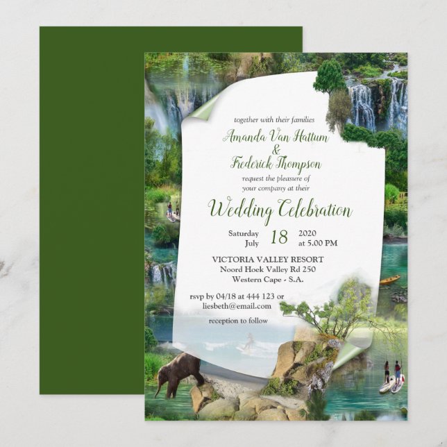 World Oceans & Rivers, Lakes & Sport Activities Invitation (Front/Back)