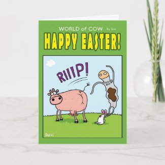 World of Cow Easter card