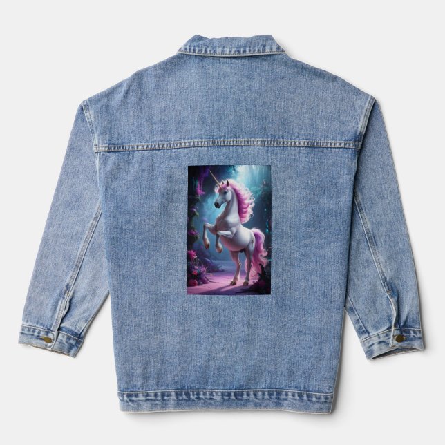 World of Fantasy Creatures: Unicorns Galore  Denim Jacket (Back)