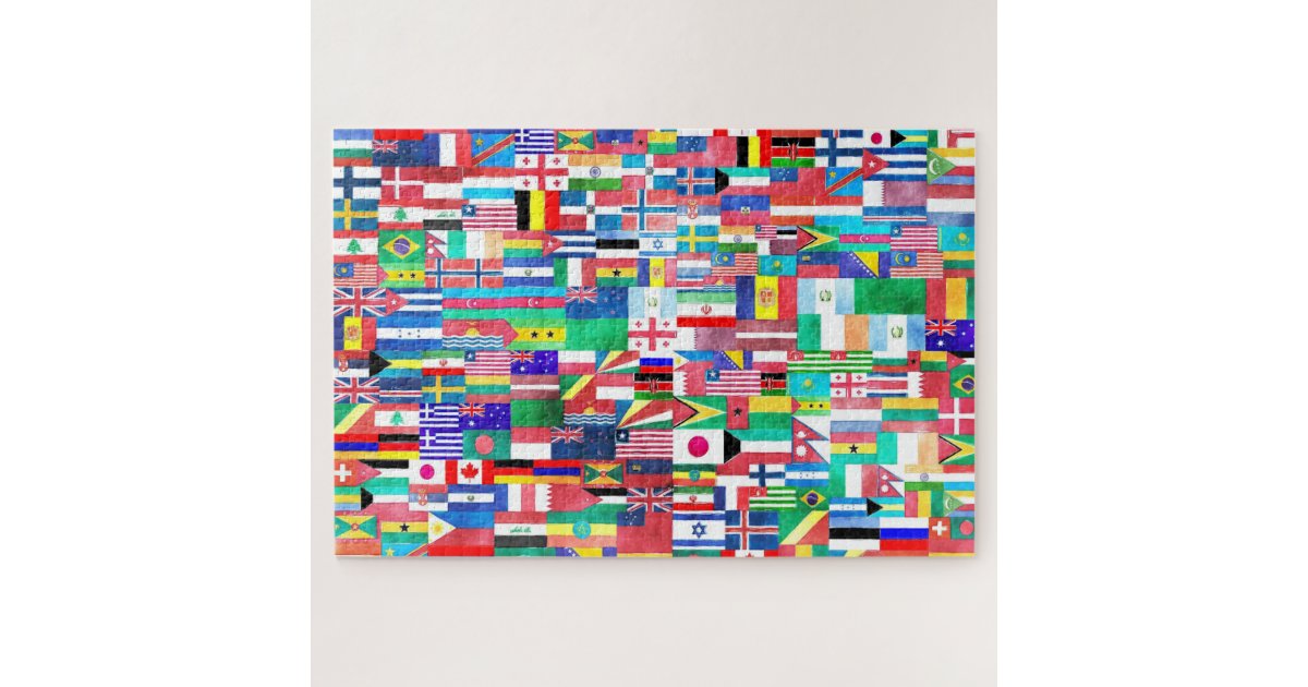 World Of Flags Jigsaw Puzzle Zazzle