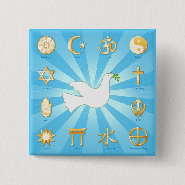 World of Peace 15 Cm Square Badge (Front)