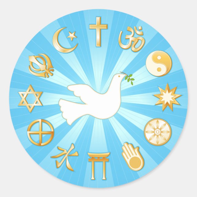 World of Peace Classic Round Sticker (Front)