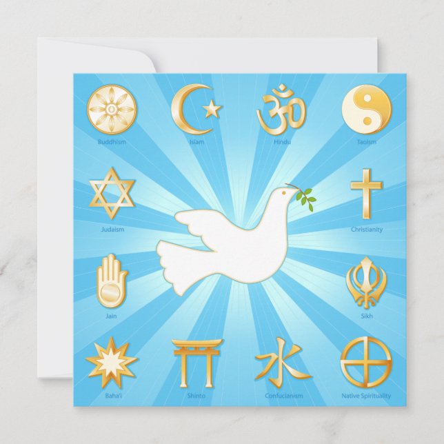 World of Peace Flat Invitation Card (Front)