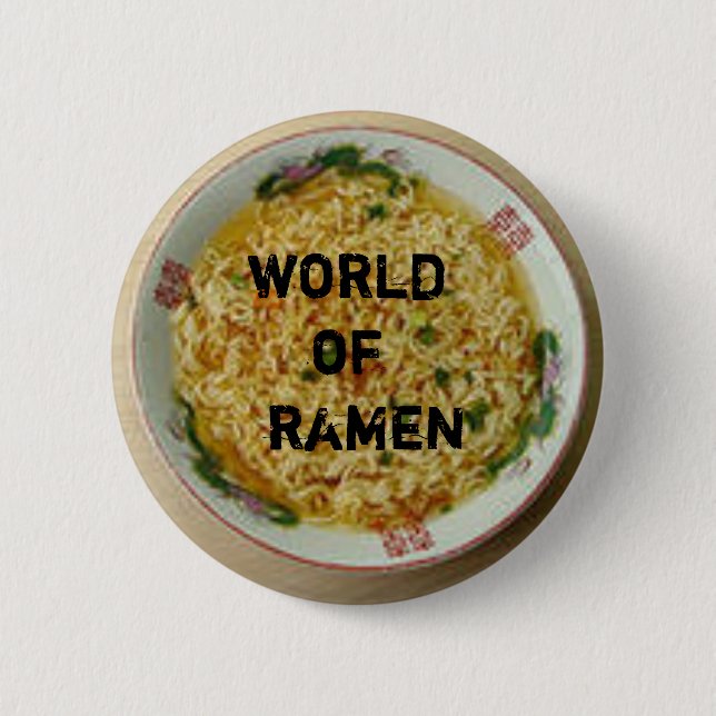 world of ramen pin: set-o-three 6 cm round badge (Front)
