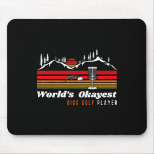 World Okayest Disc Golf Player Funny Frisbee Vinta Mouse Mat