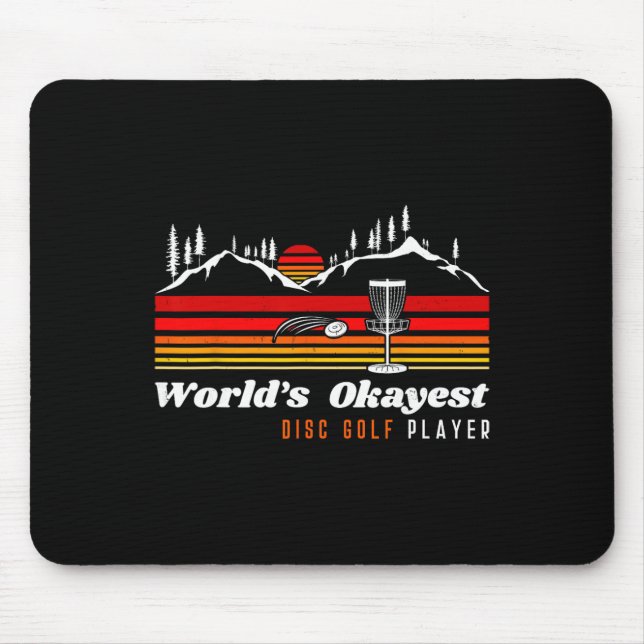 World Okayest Disc Golf Player Funny Frisbee Vinta Mouse Mat (Front)
