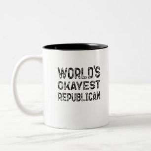 World Okayest Republican Two-Tone Coffee Mug
