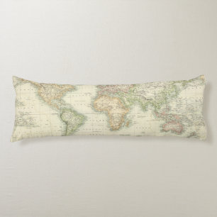 World On Mercator's Projection Body Cushion