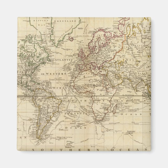 World on Mercator's projection Magnet (Front)