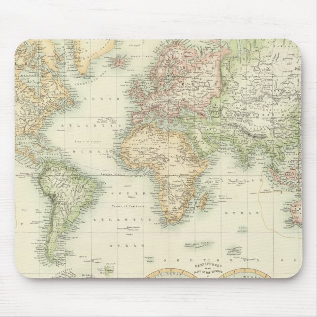 World On Mercator's Projection Mouse Mat (Front)