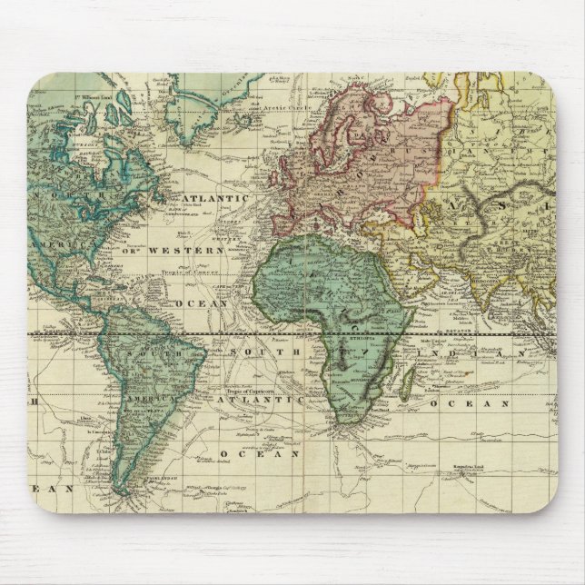 World on Mercators Projection Mouse Mat (Front)