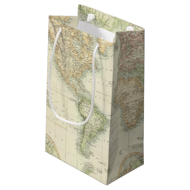 World On Mercator's Projection Small Gift Bag (Back Angled)