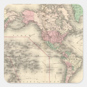 World on Mercator's Projection Square Sticker