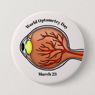 World Optometry Day Button with Eyeball