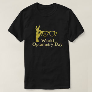 World Optometry Day Golden Eyeglasses Icon T-Shirt