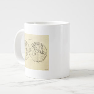 World outline double hemisphere large coffee mug