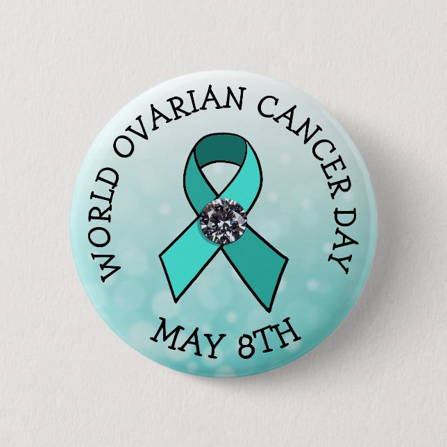 World Ovarian Cancer Day May 8th Holiday Button (Front)