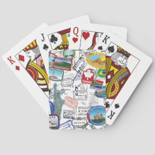 World Passport Pattern Playing Cards