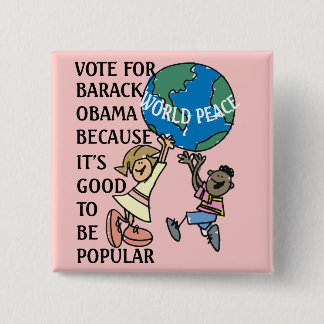 WORLD PEACE 15 CM SQUARE BADGE