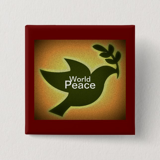 World Peace 15 Cm Square Badge (Front)